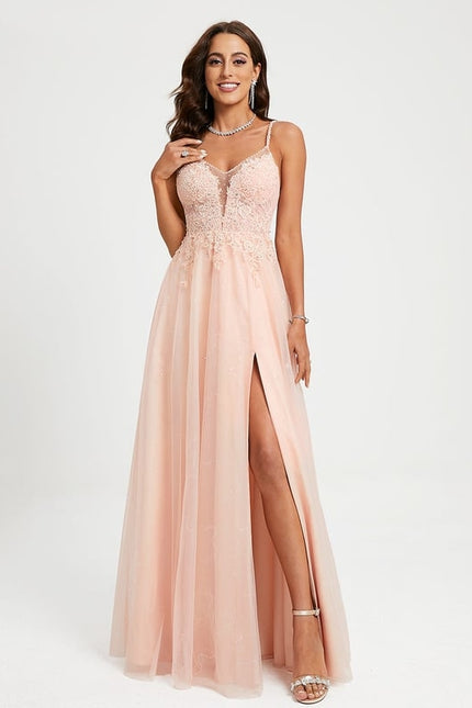 Robe De Bal Rose Élégante