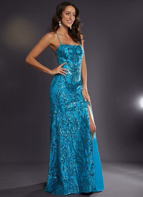 Robe De Bal Sirène Turquoise - gallery 2