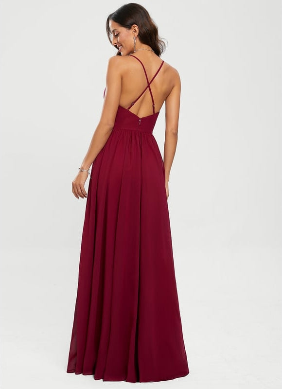 Robe De Bal Bordeaux Fluide - gallery 4