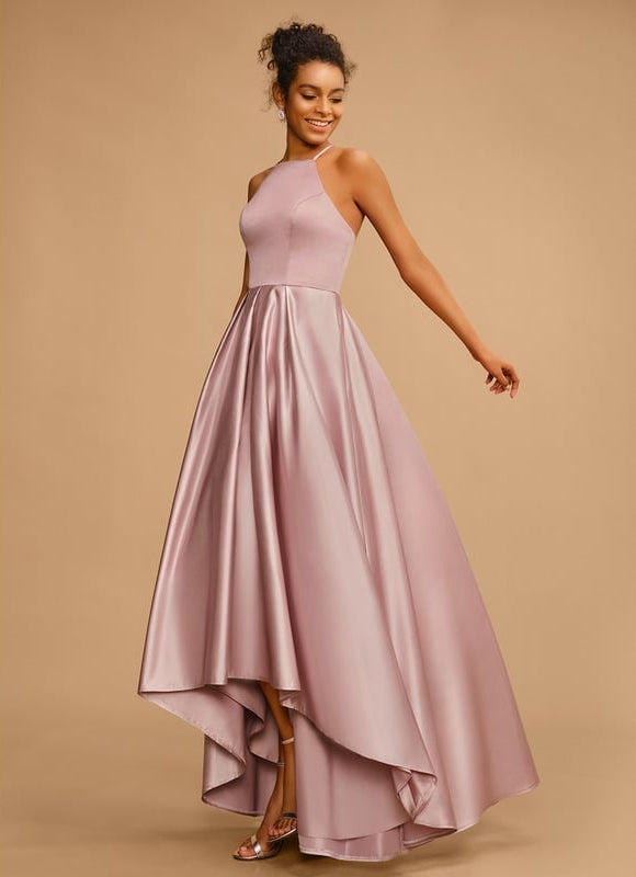 Robe De Bal Asymétrique Rose - gallery 3