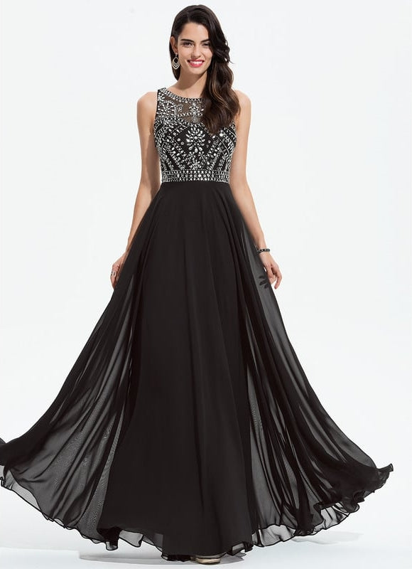 Robe De Bal Chiffon Noir