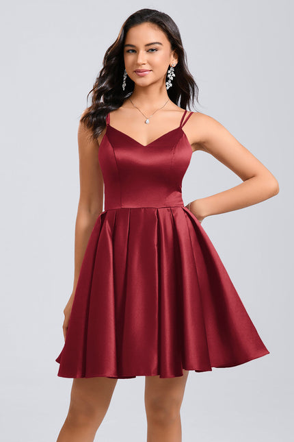 Robe De Bal Satin Bordeaux