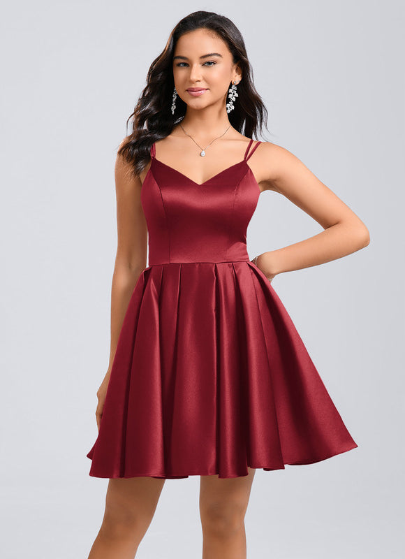 Robe De Bal Satin Bordeaux