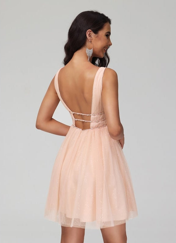 Robe De Bal Courte Perlée - gallery 6