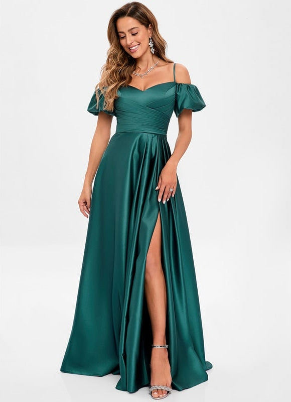 Robe De Bal Satinée Azur - gallery 3