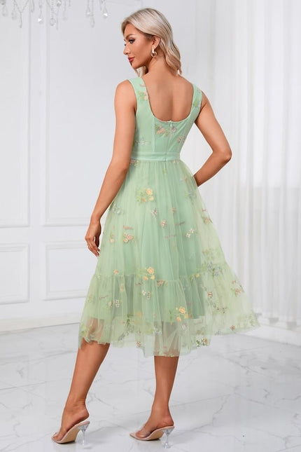 Robe De Bal Émeraude Florale - gallery 2