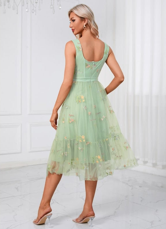 Robe De Bal Émeraude Florale - gallery 2