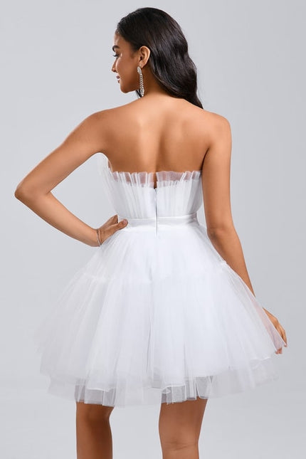 Robe De Bal Nuageuse Blanche - gallery 1