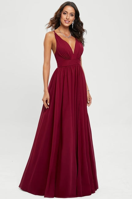 Robe De Bal Bordeaux Fluide - gallery 1