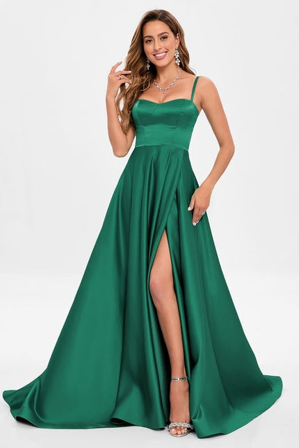 Robe De Bal Satinée Asymétrique - gallery 3