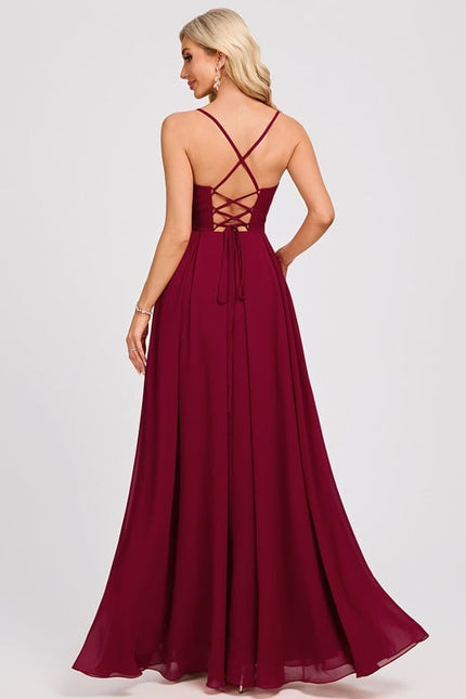 Robe De Bal Longue Bordeaux - gallery 5