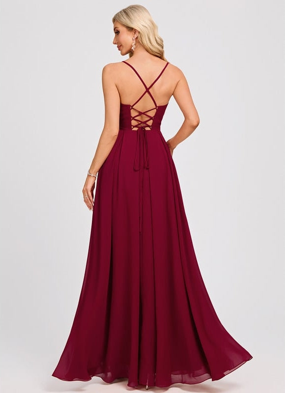 Robe De Bal Longue Bordeaux - gallery 5