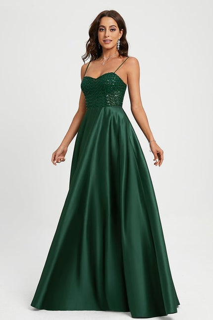 Robe De Bal Satin Émeraude Luxe - gallery 3