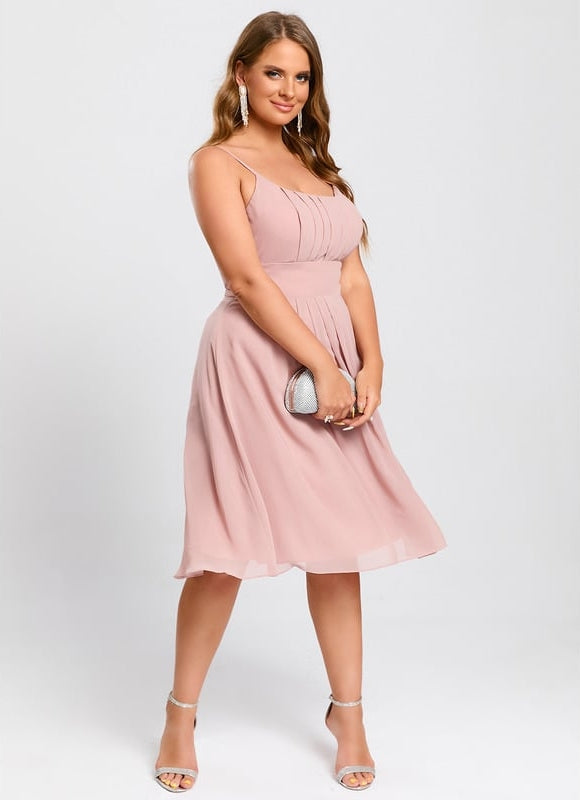 Robe De Bal Mousseline Rose Pâle - gallery 6