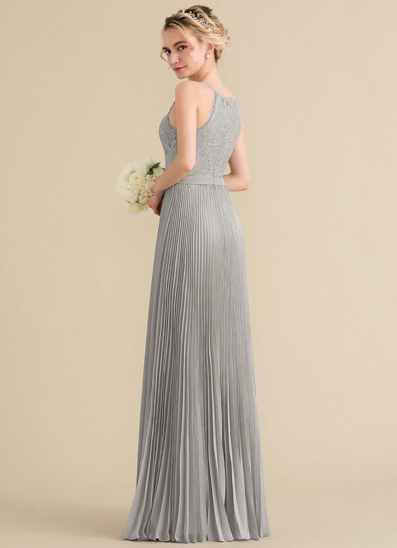 Robe De Bal Plissée Grise - gallery 6