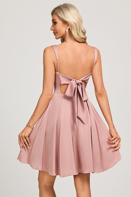 Robe De Bal Courte Rosée - gallery 6