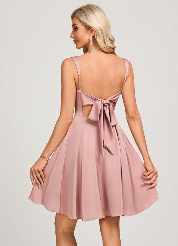 Robe De Bal Courte Rosée - gallery 6