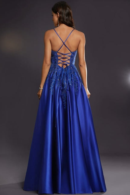Robe De Bal Satin Bleu - gallery 2
