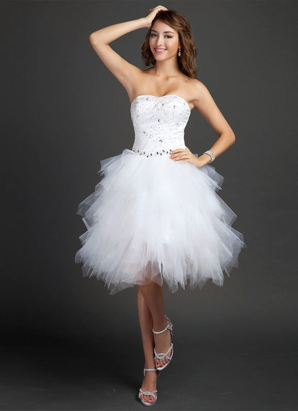Robe De Bal Éblouissante Blanc - gallery 1