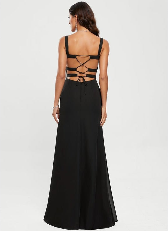 Robe De Bal Noire Fendue - gallery 6