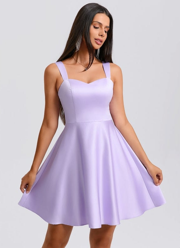 Robe De Bal Satin Lilas - gallery 5