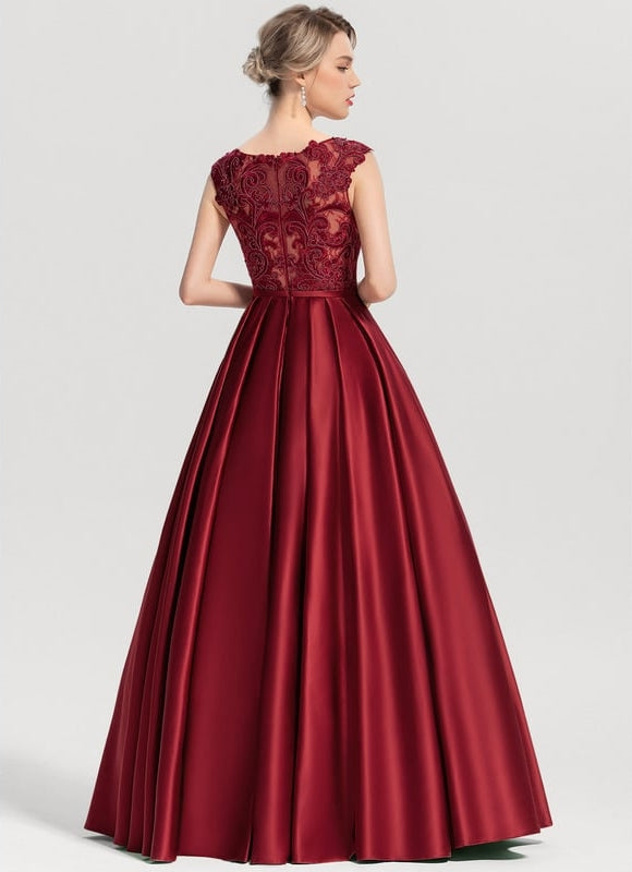 Robe De Bal Éblouissante Bordeaux - gallery 2