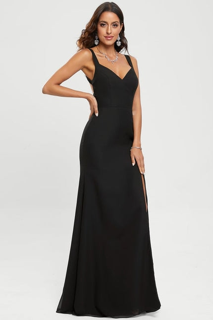 Robe De Bal Noire Fendue - gallery 4