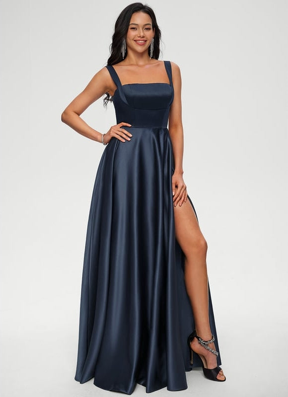 Robe De Bal Satin Marine Chic - gallery 4