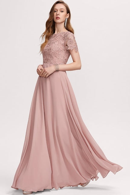 Robe De Bal Longue Mauve Élégante - gallery 1