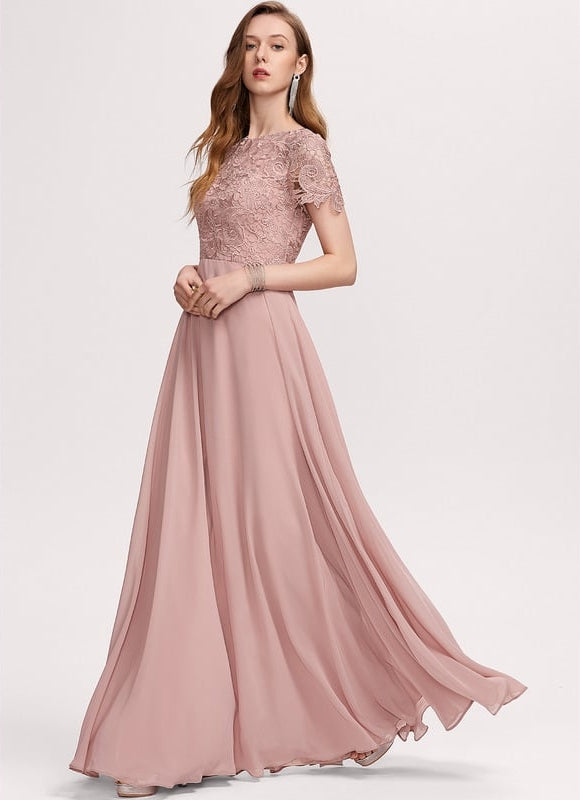 Robe De Bal Longue Mauve Élégante - gallery 1
