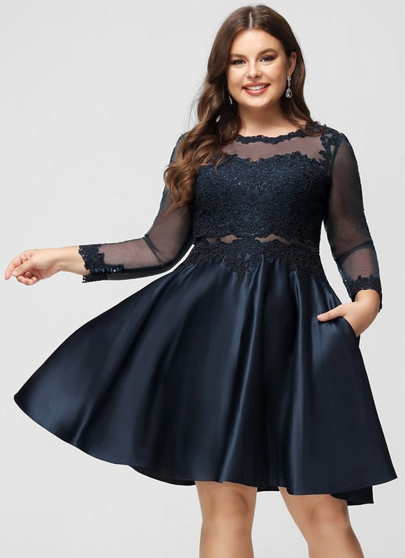 Robe De Bal Satinée Noire - gallery 7