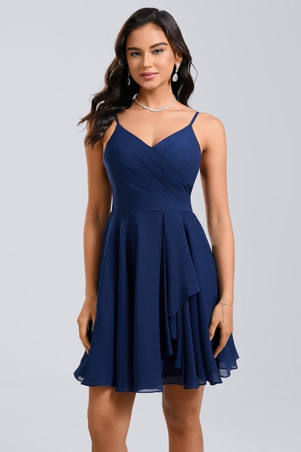 Robe De Bal Col V Marine - gallery 3