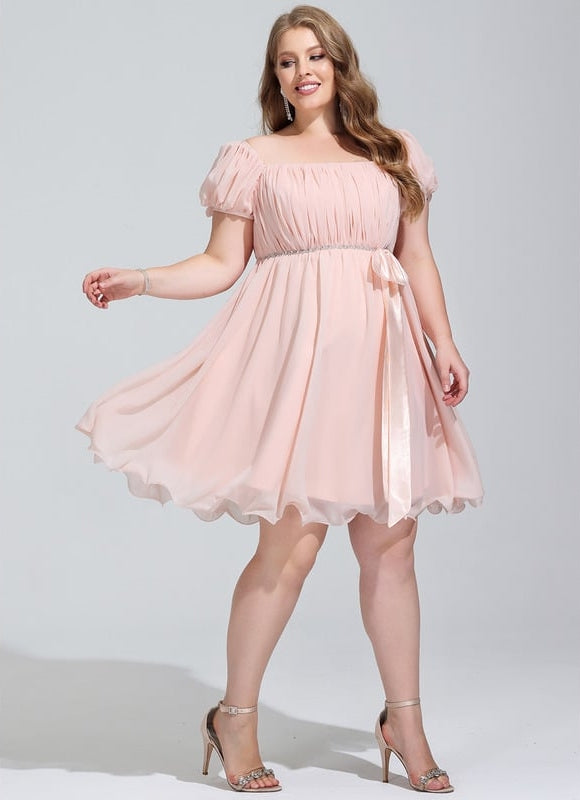 Robe De Bal Mousseline Pêche - gallery 8