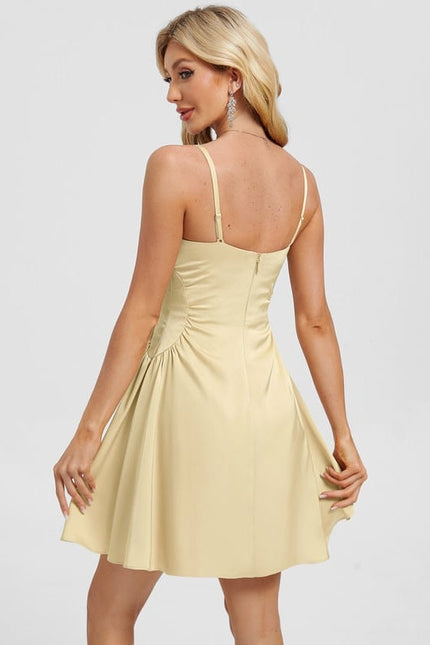 Robe De Bal Satinée Jaune - gallery 1