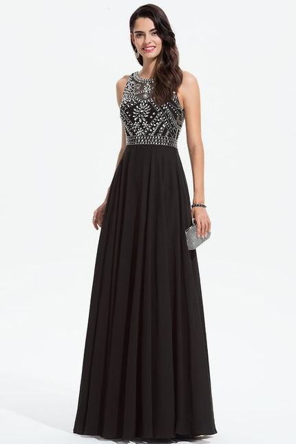 Robe De Bal Chiffon Noir - gallery 4