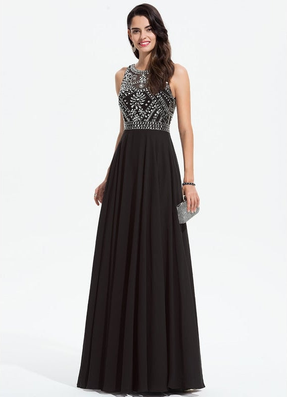 Robe De Bal Chiffon Noir - gallery 4