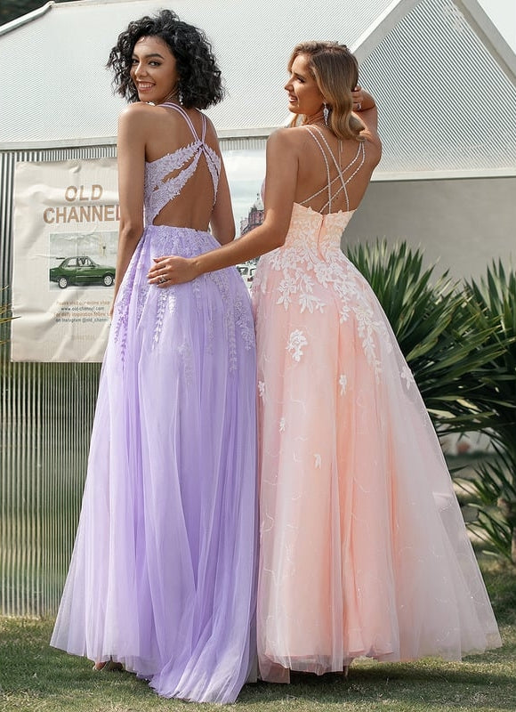 Robe De Bal Lavande Élégante - gallery 1