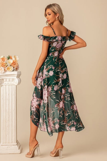 Robe De Bal Florale Asymétrique - gallery 5