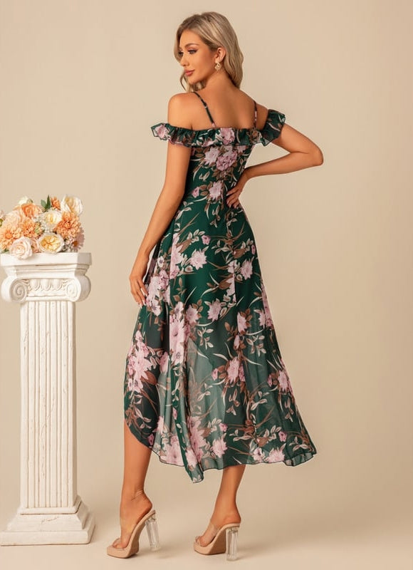 Robe De Bal Florale Asymétrique - gallery 5