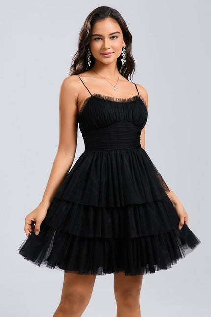 Robe De Bal Tulle Noire Volants - gallery 2