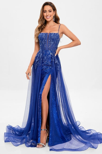 Robe De Bal Bleue Scintillante