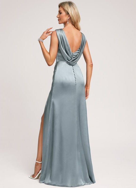 Robe De Bal Satin Gris Perle - gallery 3