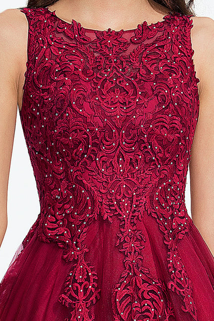 Robe De Bal Bordeaux Élégante - gallery 5