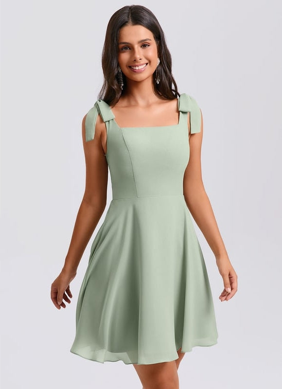 Robe De Bal Mousseline Verte - gallery 2