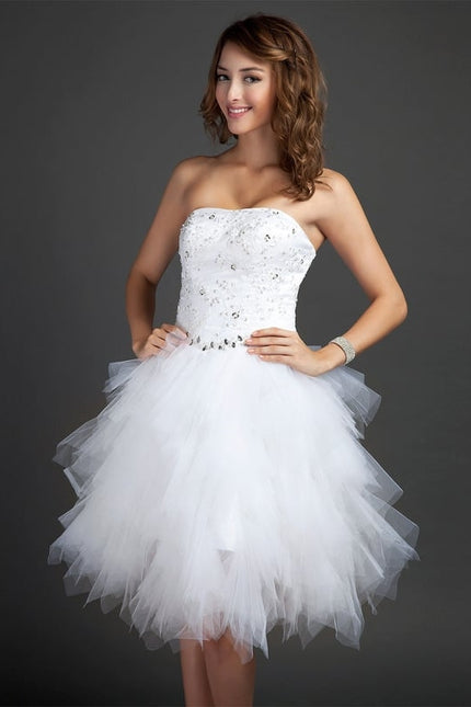 Robe De Bal Éblouissante Blanc - gallery 3