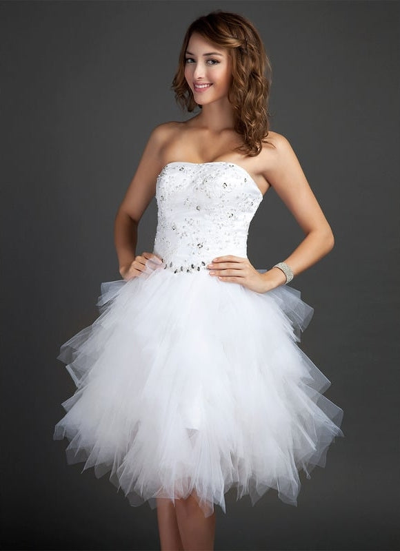 Robe De Bal Éblouissante Blanc - gallery 3