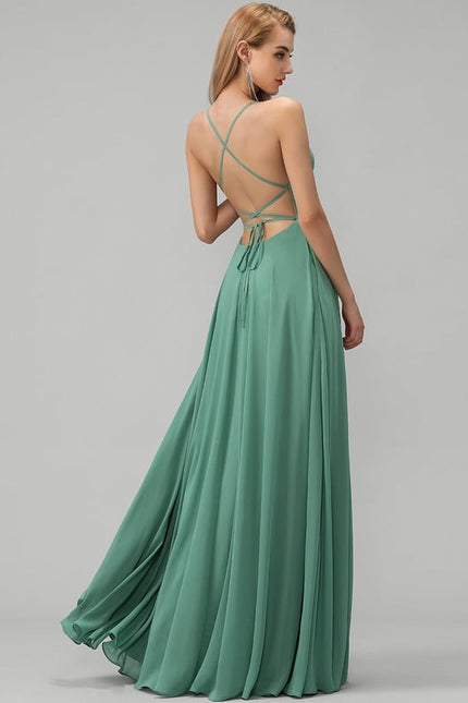 Robe De Bal Fluide Verte - gallery 3