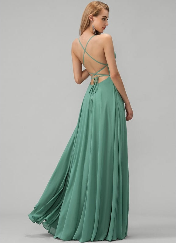 Robe De Bal Fluide Verte - gallery 3