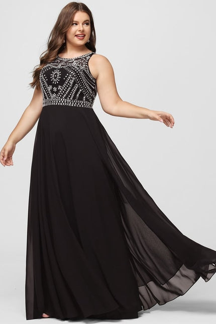 Robe De Bal Chiffon Noir - gallery 7