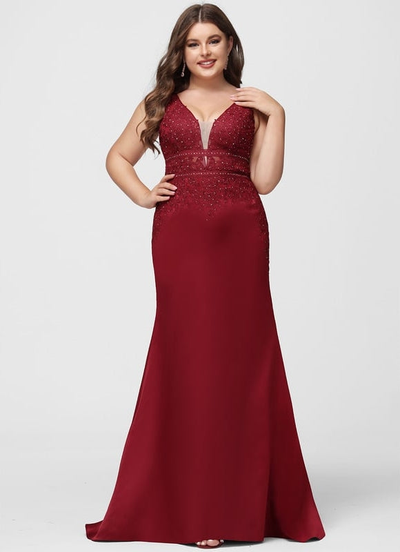 Robe De Bal Satinée Rubis - gallery 6